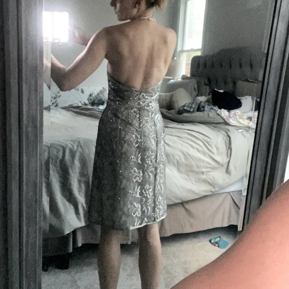 express silver dress NWOT silver Express sequin dress